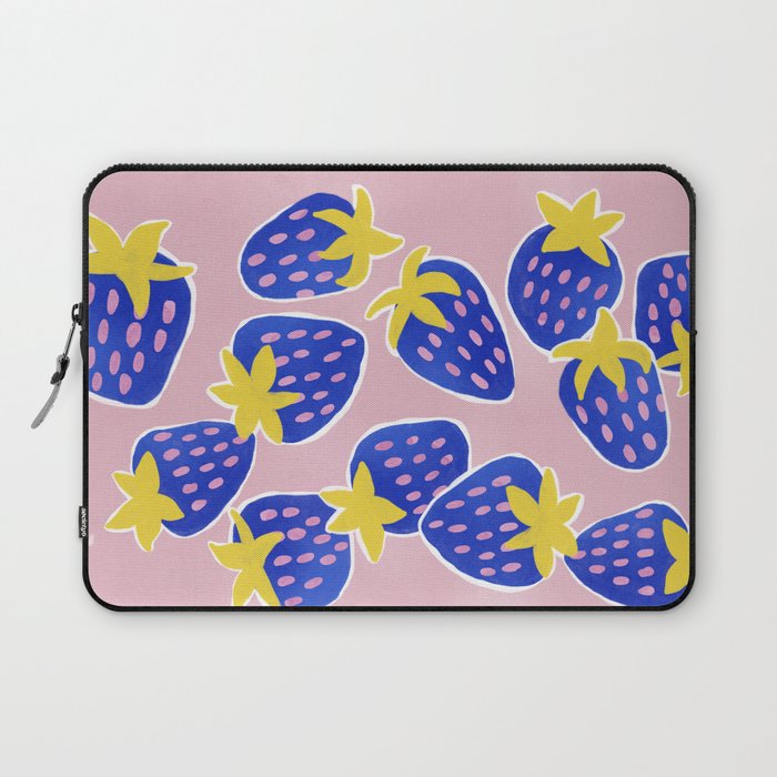 Blue Strawberries Laptop Sleeve Gallery Image 1