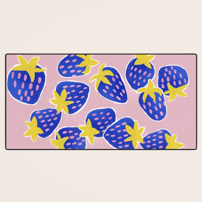 Blue Strawberries Desk Mat Gallery Image 3