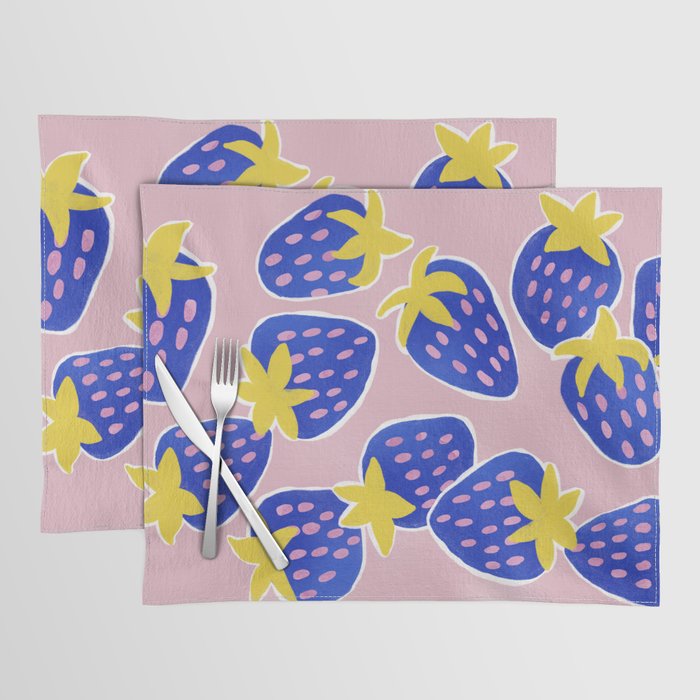 Blue Strawberries Placemat Gallery Image 1