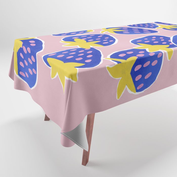Blue Strawberries Tablecloth Gallery Image 1