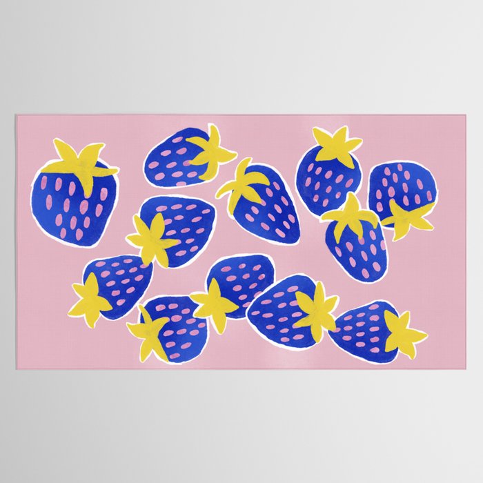 Blue Strawberries Tablecloth Gallery Image 2