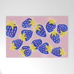 Blue Strawberries Welcome Mat Gallery Image 1