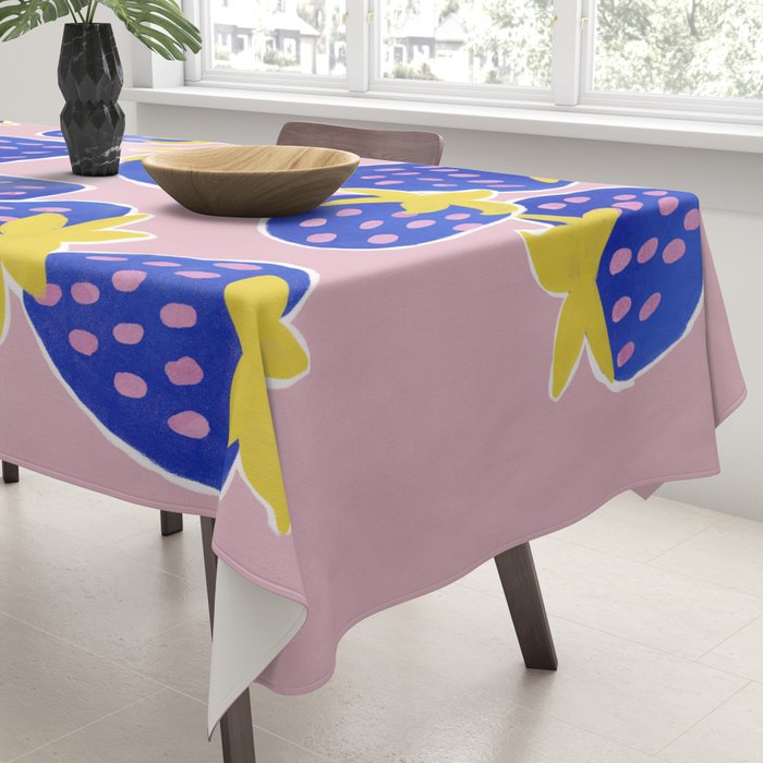 Blue Strawberries Tablecloth Gallery Image 3