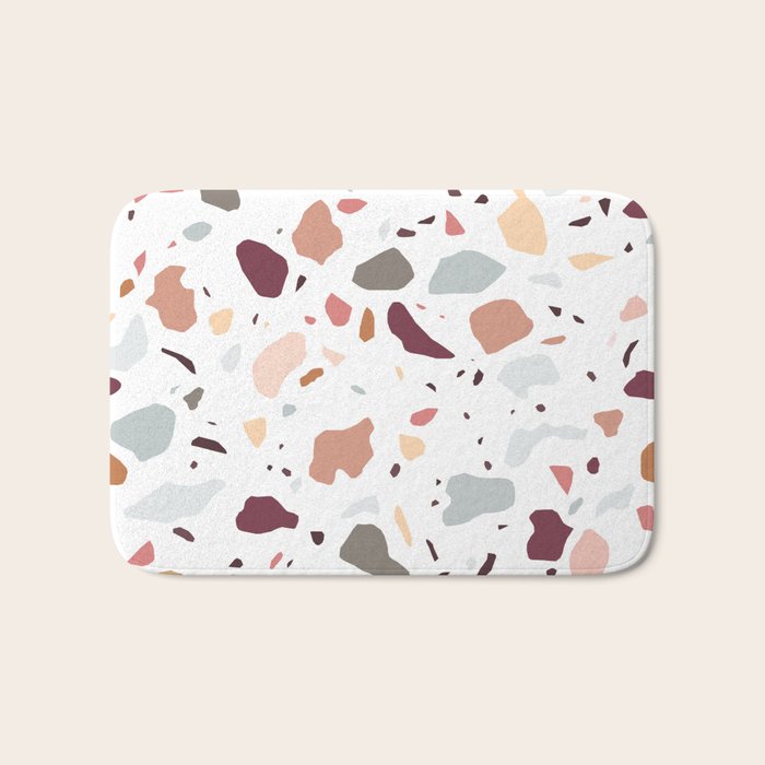 Terrazzo marble pattern Bath Mat Gallery Image 1
