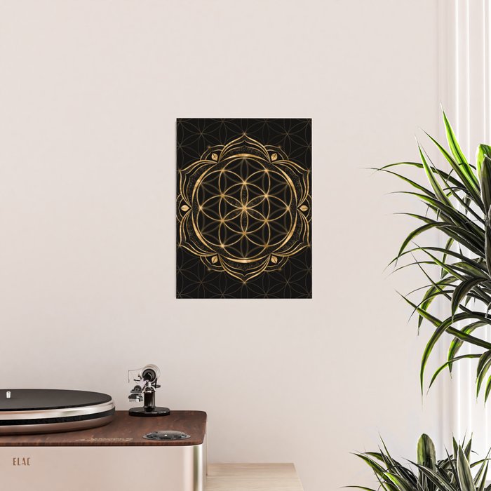 Seed of life in Lotus - Sacred Geometry Poster Gallery Image 2