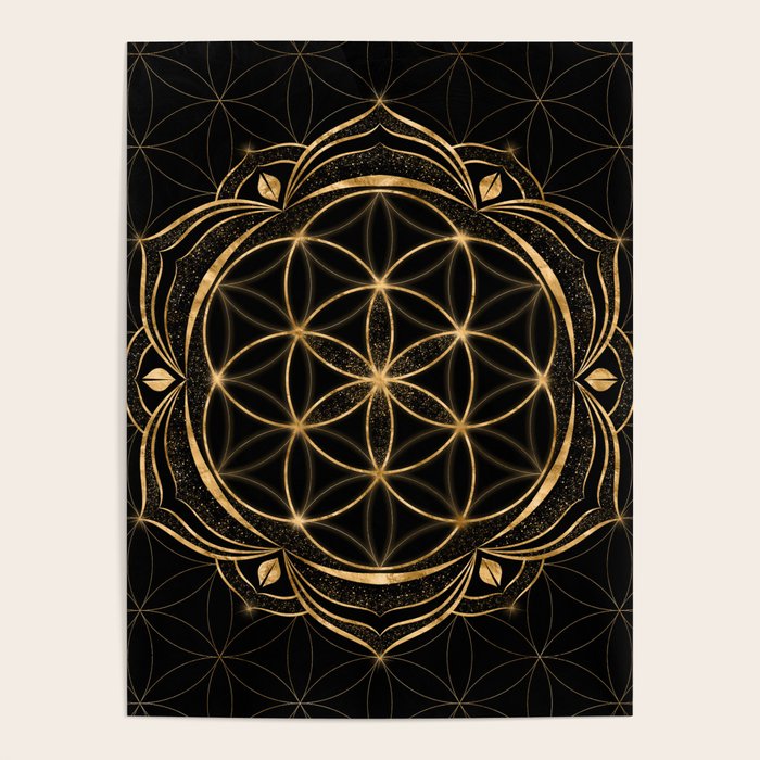 Seed of life in Lotus - Sacred Geometry Poster Gallery Image 1