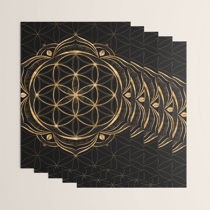 Seed of life in Lotus - Sacred Geometry Wrapping Paper Gallery Image 3