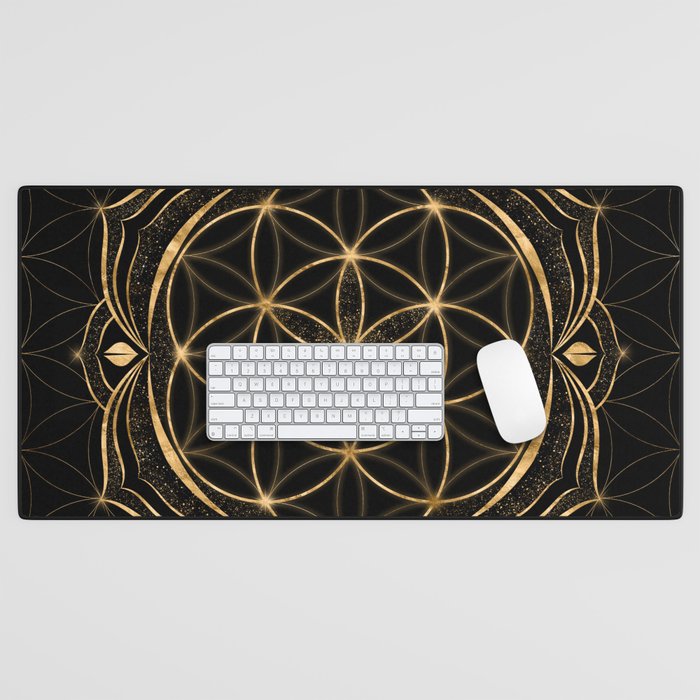 Seed of life in Lotus - Sacred Geometry Desk Mat Gallery Image 1