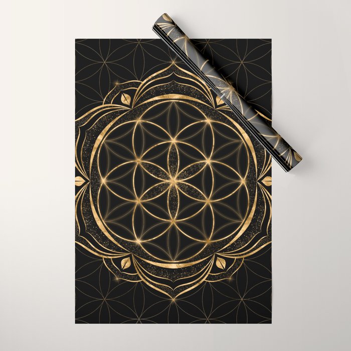 Seed of life in Lotus - Sacred Geometry Wrapping Paper Gallery Image 1