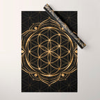Seed of life in Lotus - Sacred Geometry Wrapping Paper Gallery Image 1