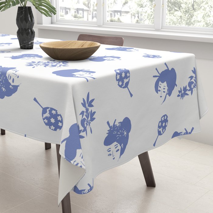 Light blue japanese pattern Tablecloth Gallery Image 3