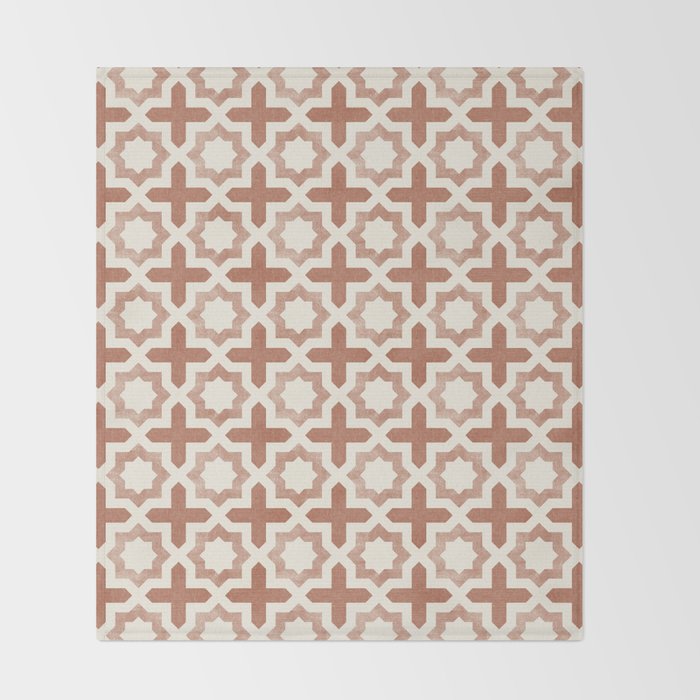 river stars - multi terracotta Throw Blanket Gallery Image 2