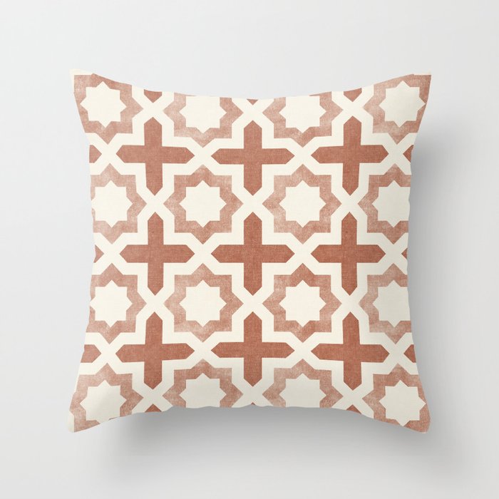 river stars - multi terracotta Throw Pillow Gallery Image 1