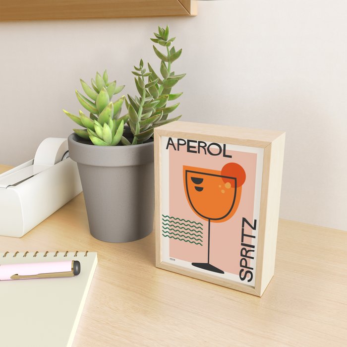 Cocktail Print Aperol Spritz Mini Art Print Gallery Image 2