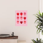Abstract Retro Fruit Print Pink And Red Aesthetic Modern Preppy Strawberries Poster Gallery Image 2