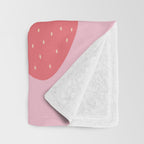 Abstract Retro Fruit Print Pink And Red Aesthetic Modern Preppy Strawberries Throw Blanket Gallery Image 3