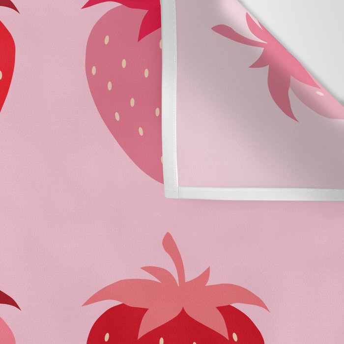 Abstract Retro Fruit Print Pink And Red Aesthetic Modern Preppy Strawberries Wall Tapestry Gallery Image 3