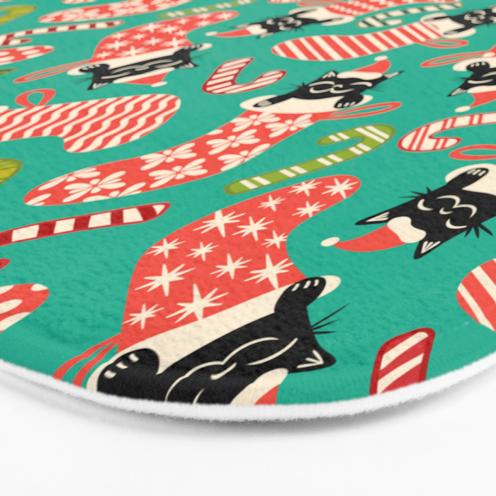 Festive Felines Bath Mat Gallery Image 3