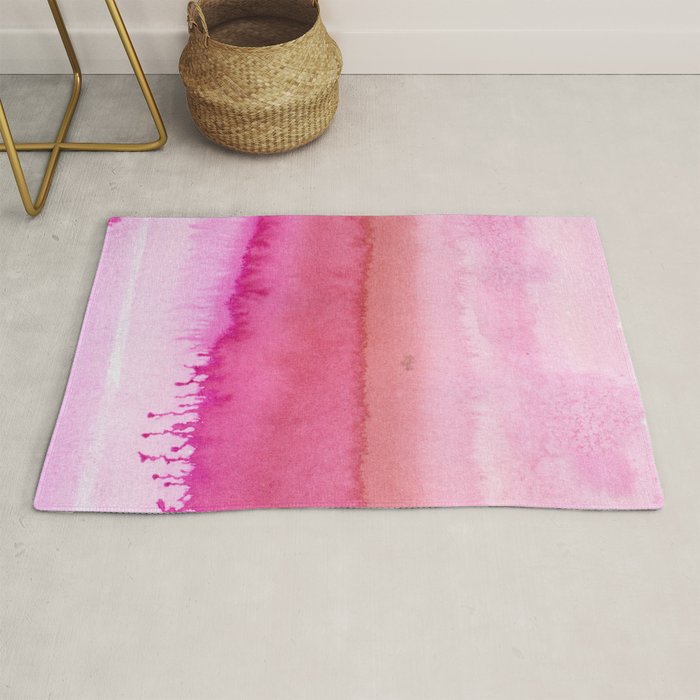Modern abstract blush pink watercolor paint pattern Rug Gallery Image 1