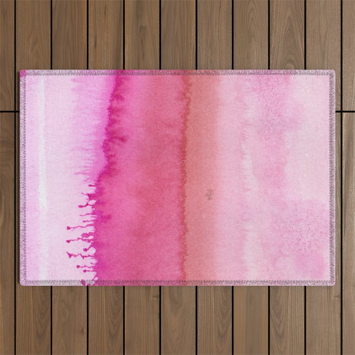 Modern abstract blush pink watercolor paint pattern Outdoor Rug Gallery Image 1