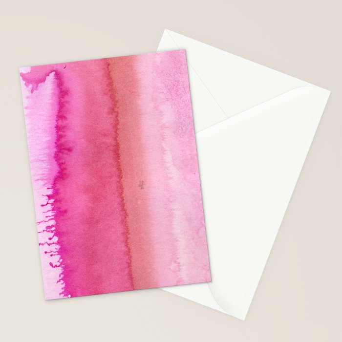 Modern abstract blush pink watercolor paint pattern Stationery Card Gallery Image 2