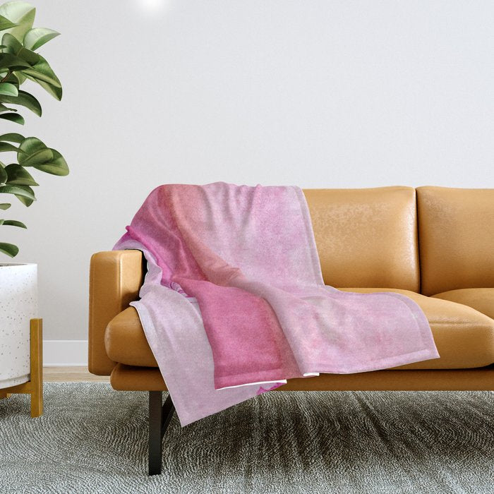 Modern abstract blush pink watercolor paint pattern Throw Blanket Gallery Image 1