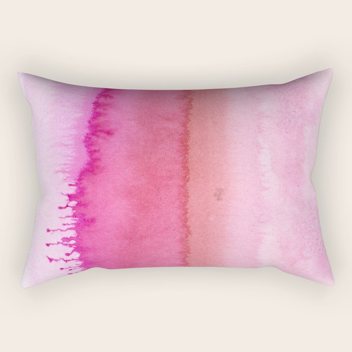 Modern abstract blush pink watercolor paint pattern Rectangular Pillow Gallery Image 2