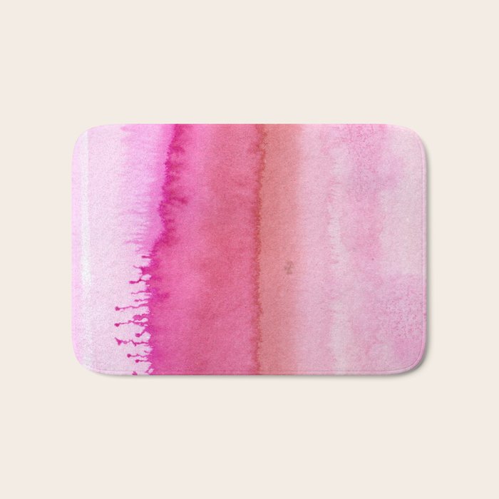 Modern abstract blush pink watercolor paint pattern Bath Mat Gallery Image 1