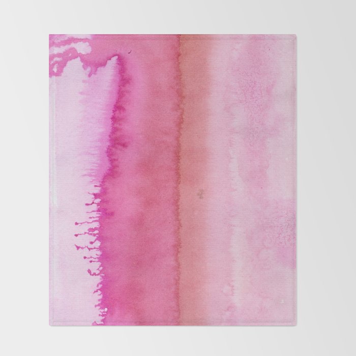 Modern abstract blush pink watercolor paint pattern Throw Blanket Gallery Image 2