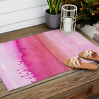 Modern abstract blush pink watercolor paint pattern Outdoor Rug Gallery Image 2
