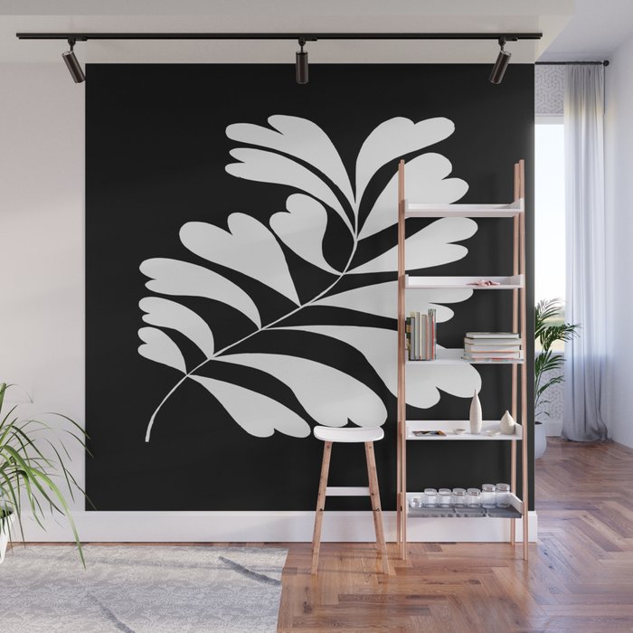 Love Palm Branch In Black  Wall Mural Gallery Image 1