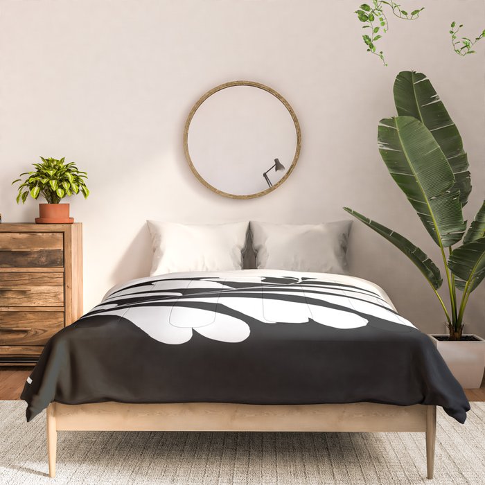 Love Palm Branch In Black  Comforter Gallery Image 3
