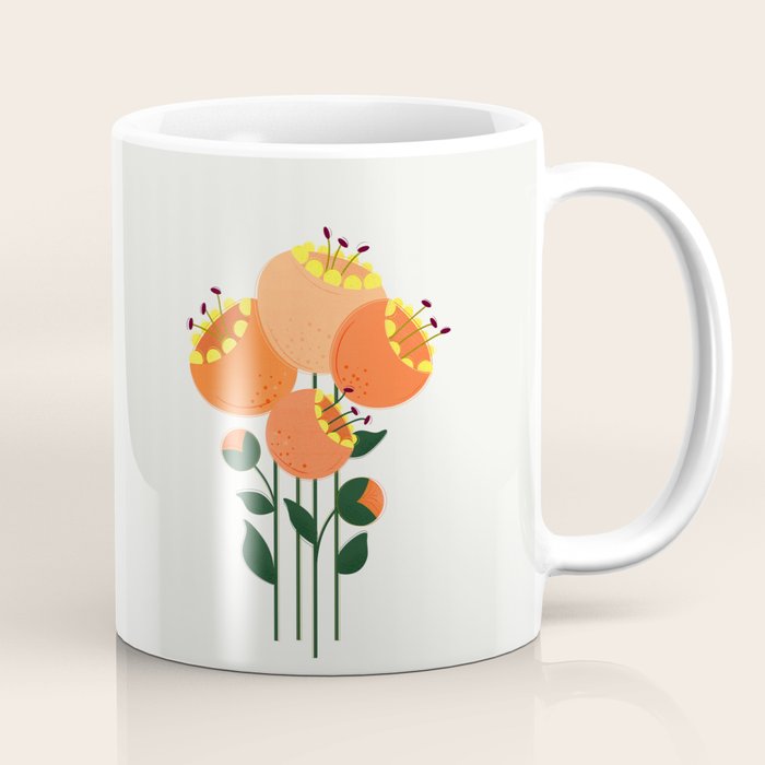 Orange Garden Flowers Coffee Mug Gallery Image 1
