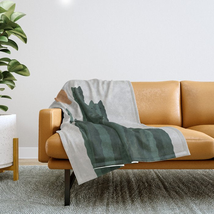 Cat and Plant 31 Throw Blanket Gallery Image 1