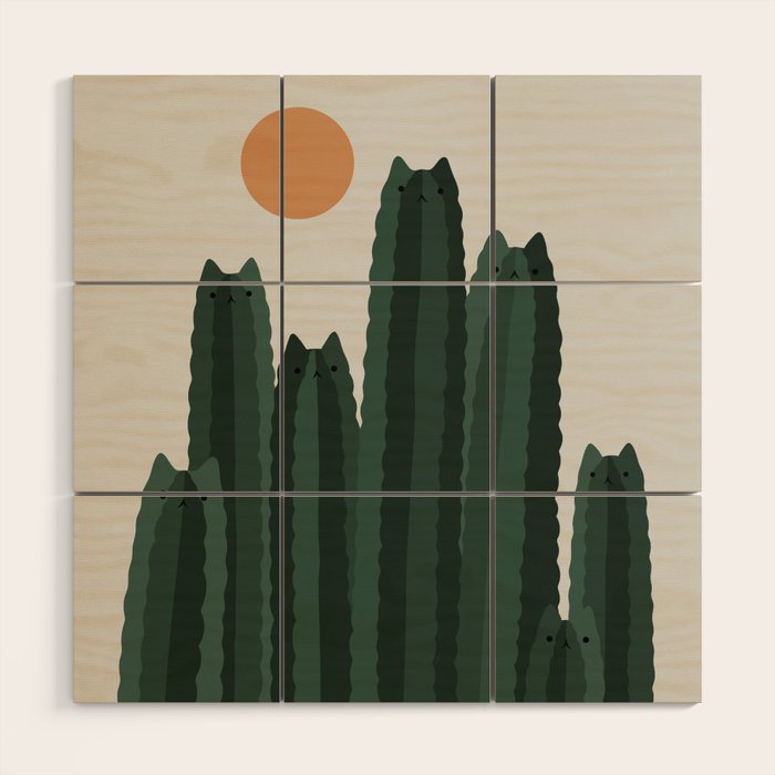 Cat and Plant 31 Wood Wall Art Gallery Image 1