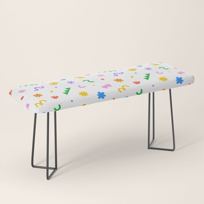Fun colorful abstract organic shape art pattern Bench Gallery Image 1