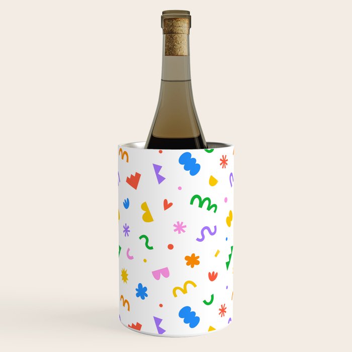 Fun colorful abstract organic shape art pattern Wine Chiller Gallery Image 1