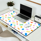 Fun colorful abstract organic shape art pattern Desk Mat Gallery Image 2