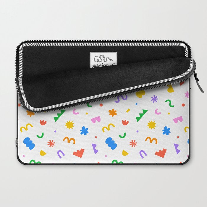 Fun colorful abstract organic shape art pattern Laptop Sleeve Gallery Image 2