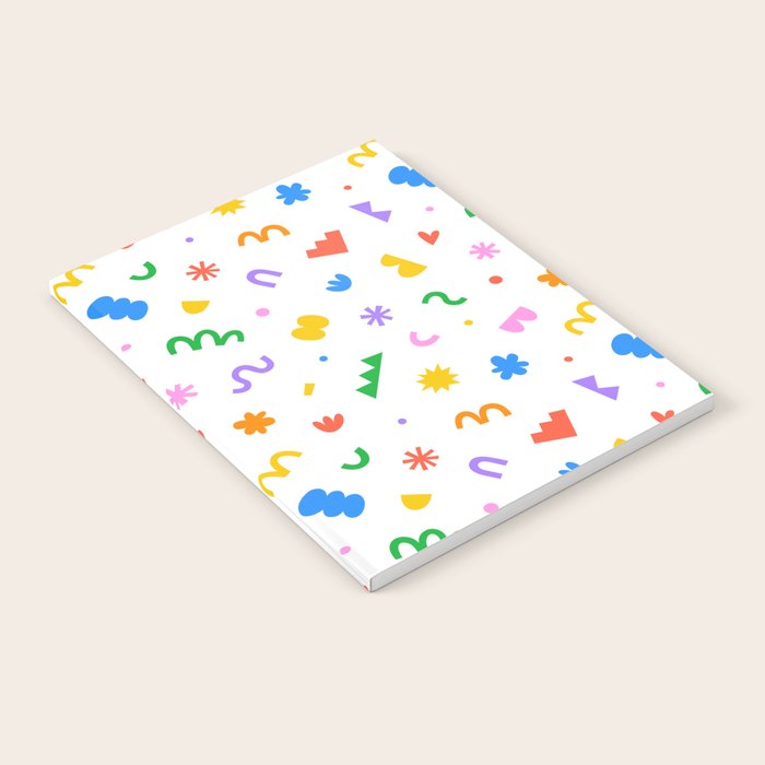 Fun colorful abstract organic shape art pattern Notebook Gallery Image 2