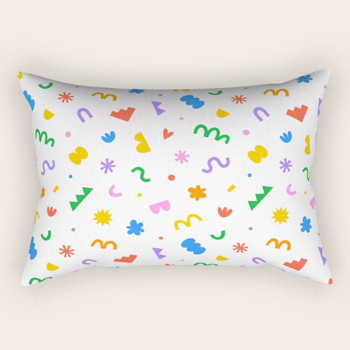 Fun colorful abstract organic shape art pattern Rectangular Pillow Gallery Image 1
