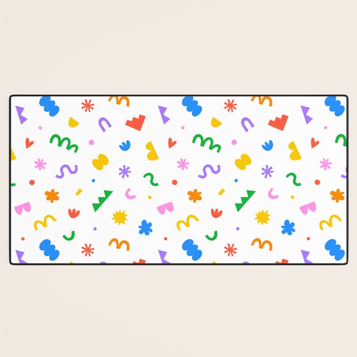 Fun colorful abstract organic shape art pattern Desk Mat Gallery Image 3