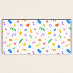 Fun colorful abstract organic shape art pattern Desk Mat Gallery Image 3