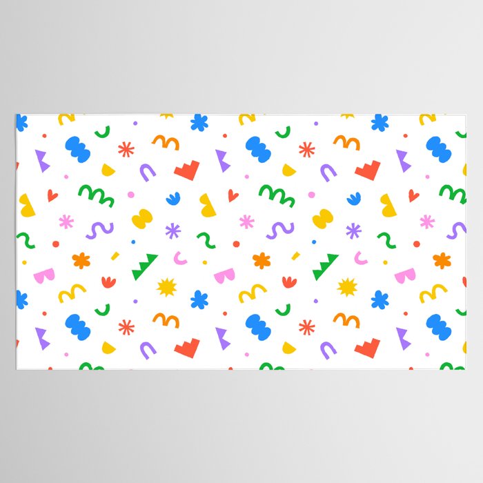 Fun colorful abstract organic shape art pattern Tablecloth Gallery Image 2