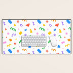 Fun colorful abstract organic shape art pattern Desk Mat Gallery Image 1