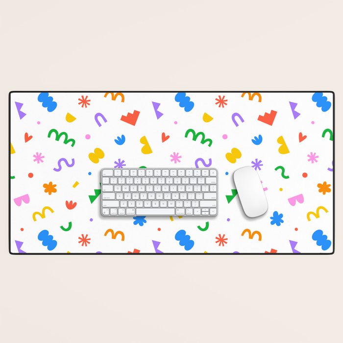 Fun colorful abstract organic shape art pattern Desk Mat Gallery Image 1