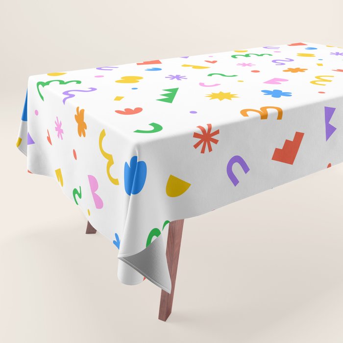 Fun colorful abstract organic shape art pattern Tablecloth Gallery Image 1