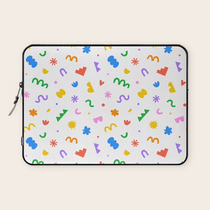 Fun colorful abstract organic shape art pattern Laptop Sleeve Gallery Image 1