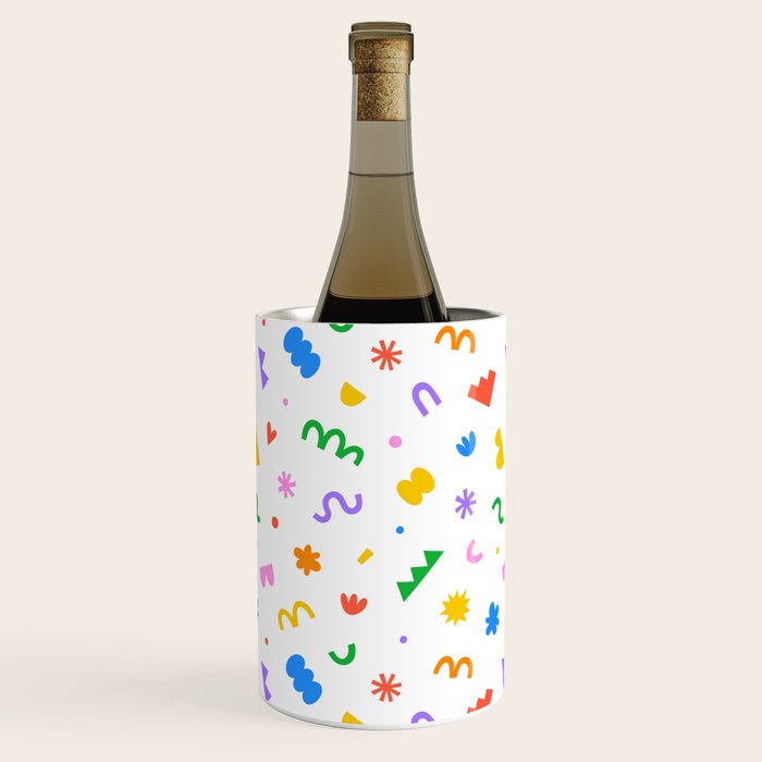 Fun colorful abstract organic shape art pattern Wine Chiller Gallery Image 2