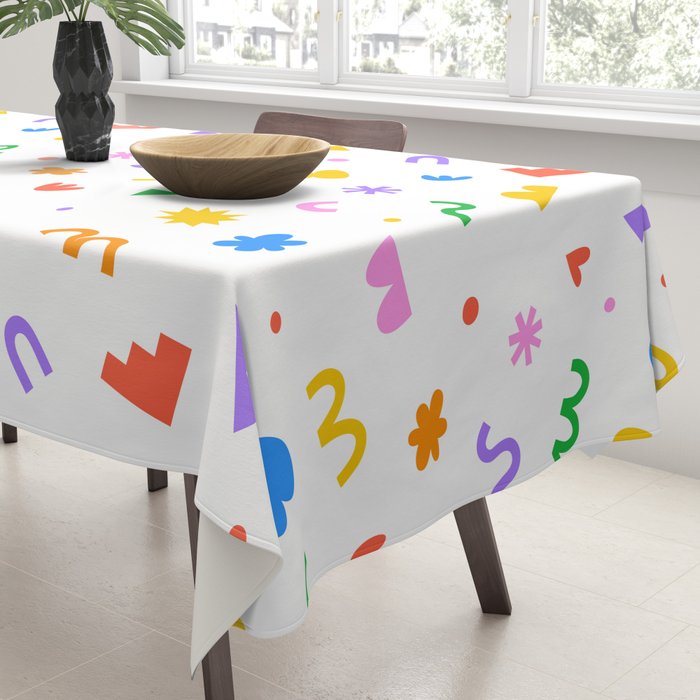 Fun colorful abstract organic shape art pattern Tablecloth Gallery Image 3